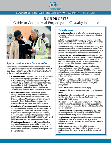 Thumbnail image of Commercial Insurance publication for Nonprofits