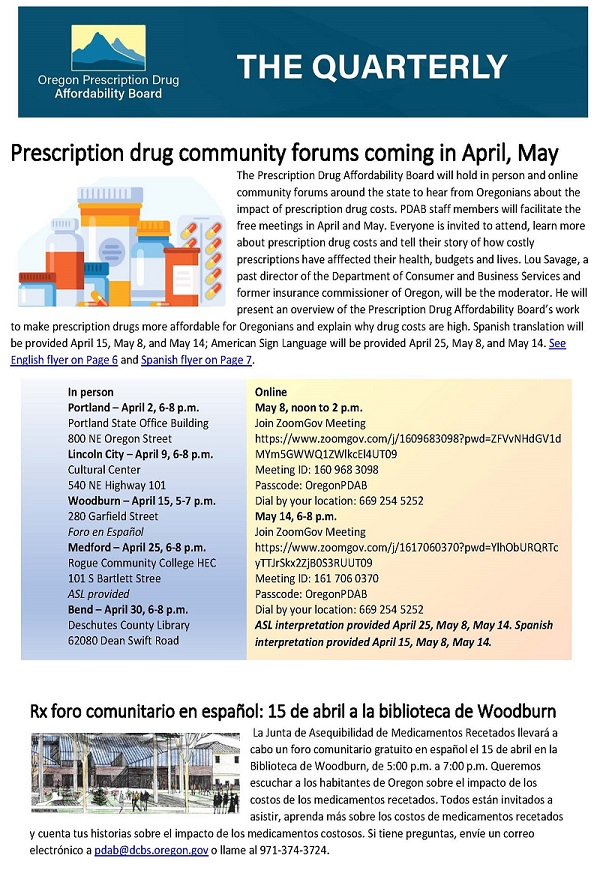Prescription Drug Affordability Board Newsletter April 4, 2024