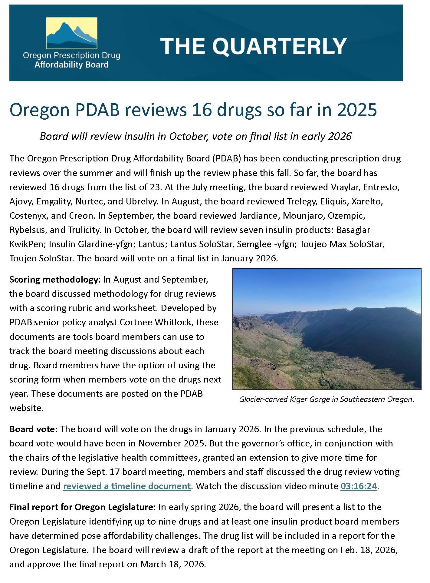 Prescription Drug Affordability Board Newsletter Oct. 8, 2025